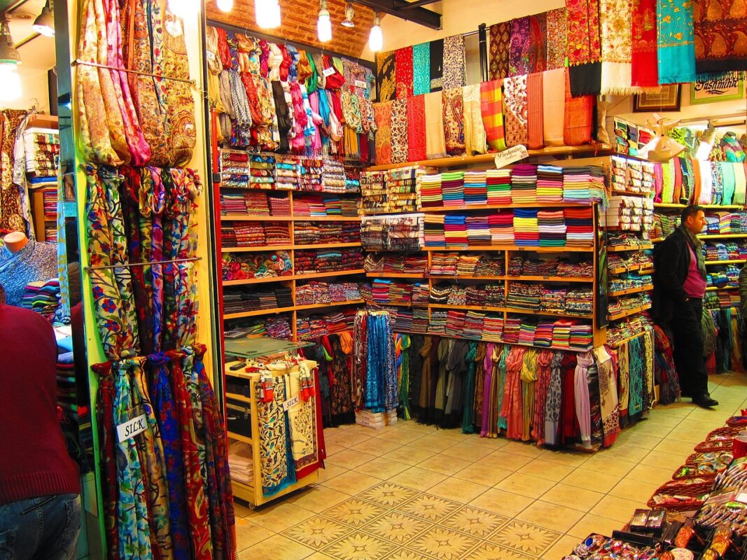 Silk scarf textile colourful