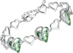 Birthstone Heart Bracelet with Extender Chain