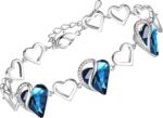 Birthstone Heart Bracelet with Extender Chain