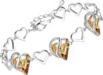 Birthstone Heart Bracelet with Extender Chain