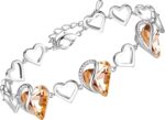 Birthstone Heart Bracelet with Extender Chain