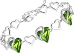 Birthstone Heart Bracelet with Extender Chain