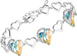 Birthstone Heart Bracelet with Extender Chain