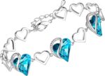 Birthstone Heart Bracelet with Extender Chain