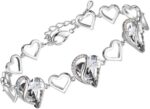 Birthstone Heart Bracelet with Extender Chain