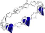 Birthstone Heart Bracelet with Extender Chain