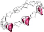 Birthstone Heart Bracelet with Extender Chain
