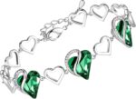 Birthstone Heart Bracelet with Extender Chain
