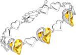 Birthstone Heart Bracelet with Extender Chain