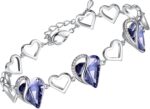 Birthstone Heart Bracelet with Extender Chain