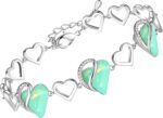 Birthstone Heart Bracelet with Extender Chain