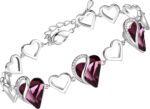 Birthstone Heart Bracelet with Extender Chain