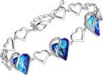Birthstone Heart Bracelet with Extender Chain