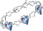 Birthstone Heart Bracelet with Extender Chain