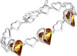 Birthstone Heart Bracelet with Extender Chain