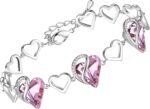 Birthstone Heart Bracelet with Extender Chain