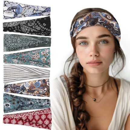 Boho Print Headbands — Pack of 8