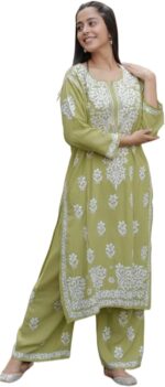 Chikankari Embroidered Kurta and Pant Set — Numeric Sizing
