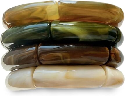 Chunky Acrylic Bangles — Set of 6