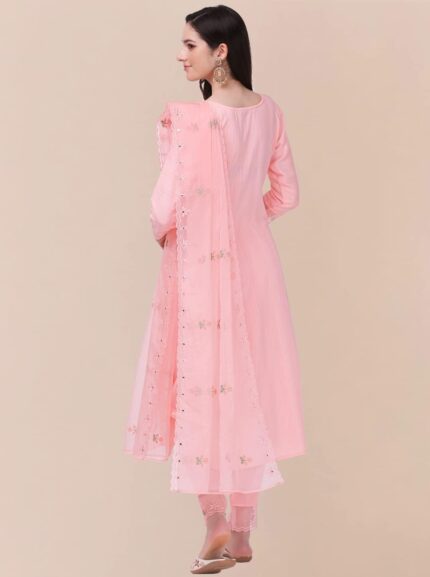 Cotton Embroidered Salwar Suit Set with Kurta, Pant and Dupatta