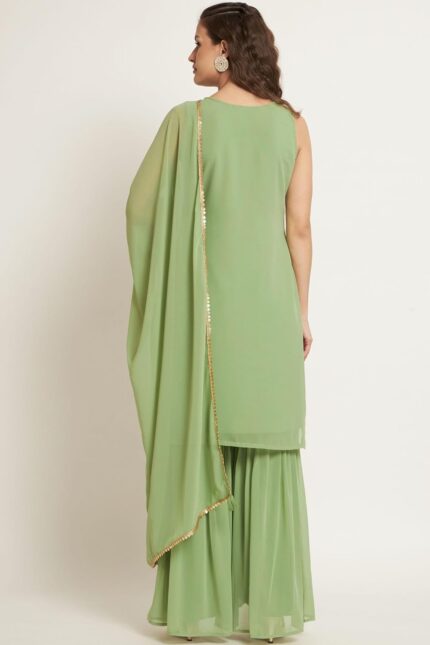 Georgette Embroidered Kurta and Sharara Set