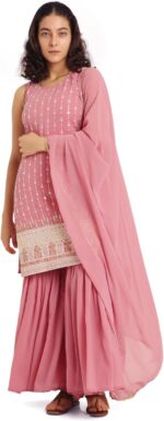 Georgette Embroidered Kurta and Sharara Set