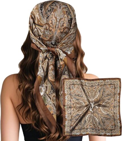 Large Square Satin Scarf, 27.5 Inch