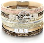 Layered Leather-Look Wrap Bracelet
