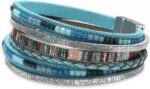 Layered Leather-Look Wrap Bracelet