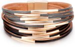 Layered Leather-Look Wrap Bracelet