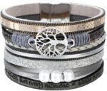 Layered Leather-Look Wrap Bracelet