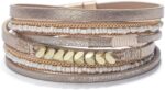 Layered Leather-Look Wrap Bracelet