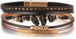 Layered Leather-Look Wrap Bracelet