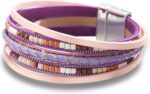 Layered Leather-Look Wrap Bracelet