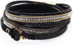 Layered Leather-Look Wrap Bracelet