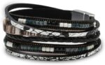 Layered Leather-Look Wrap Bracelet