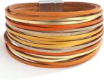 Layered Leather-Look Wrap Bracelet