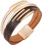 Layered Leather-Look Wrap Bracelet