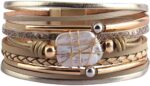 Layered Leather-Look Wrap Bracelet