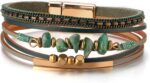 Layered Leather-Look Wrap Bracelet