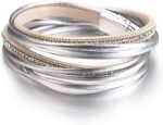 Layered Leather-Look Wrap Bracelet