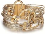 Layered Leather-Look Wrap Bracelet