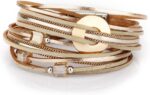 Layered Leather-Look Wrap Bracelet