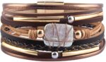 Layered Leather-Look Wrap Bracelet