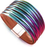 Layered Leather-Look Wrap Bracelet