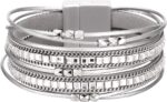 Layered Leather-Look Wrap Bracelet