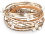 Layered Leather-Look Wrap Bracelet
