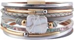 Layered Leather-Look Wrap Bracelet