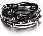 Layered Leather-Look Wrap Bracelet