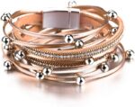 Layered Leather-Look Wrap Bracelet